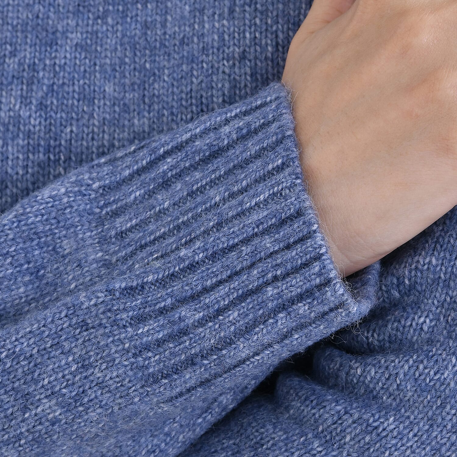 La Marey Roll Neck Solid Jumper (Size XXL) - Blue