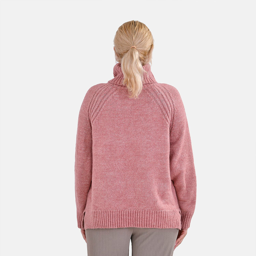 La Marey Roll Neck Solid Jumper (Size XXL) - Dusty Pink Color