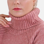 La Marey Roll Neck Solid Jumper (Size XXL) - Dusty Pink Color
