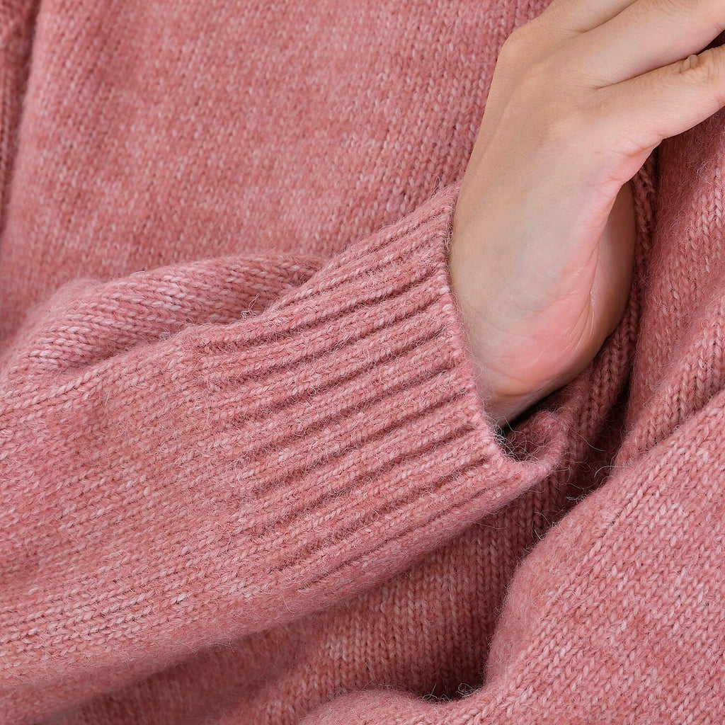 La Marey Roll Neck Solid Jumper (Size XXL) - Dusty Pink Color