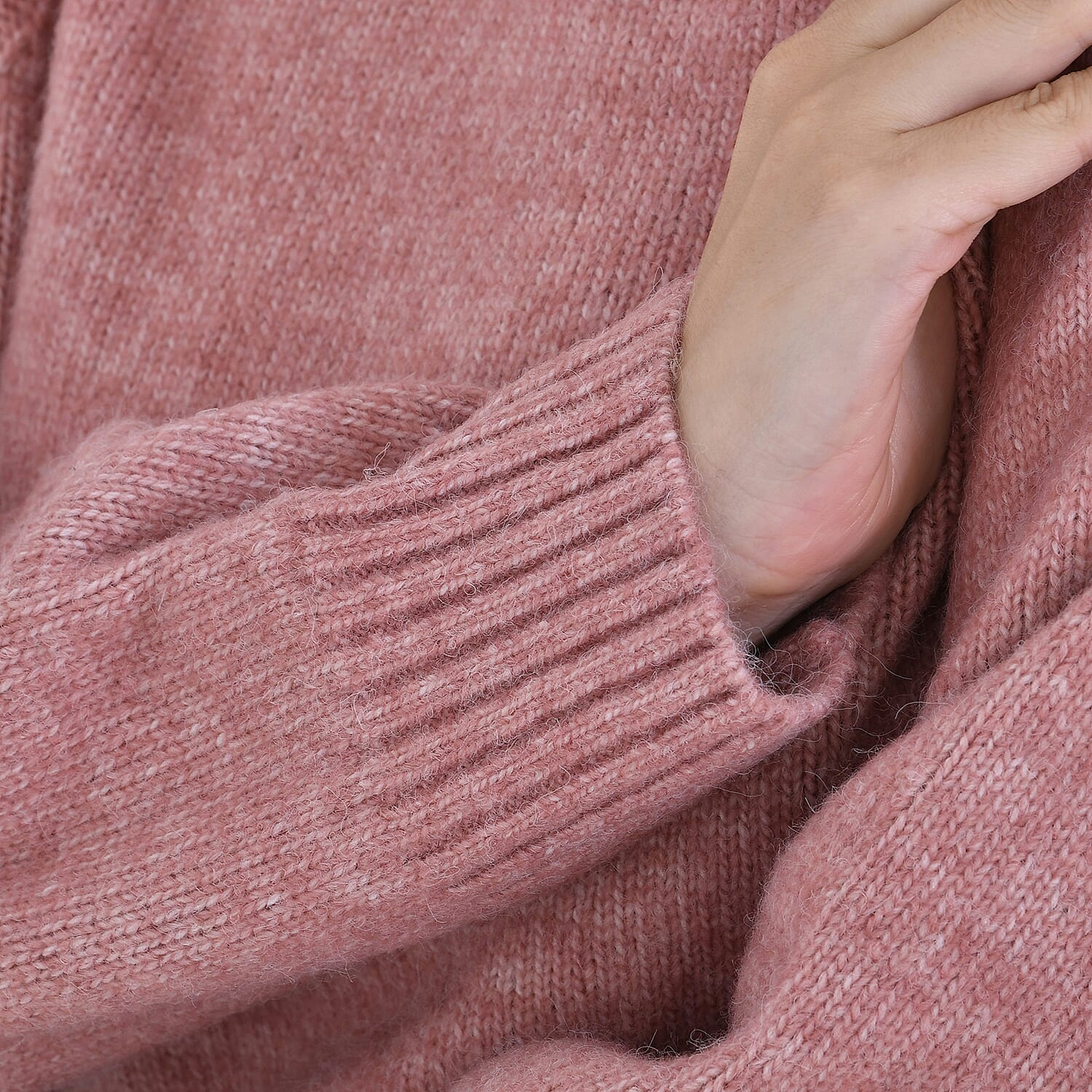 La Marey Roll Neck Solid Jumper (Size XXL) - Dusty Pink Color