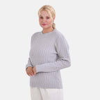La Marey Cotton Blend Round Neck Jumper (Size S-M) - Grey