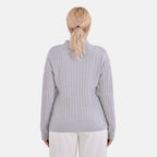 La Marey Cotton Blend Round Neck Jumper (Size S-M) - Grey