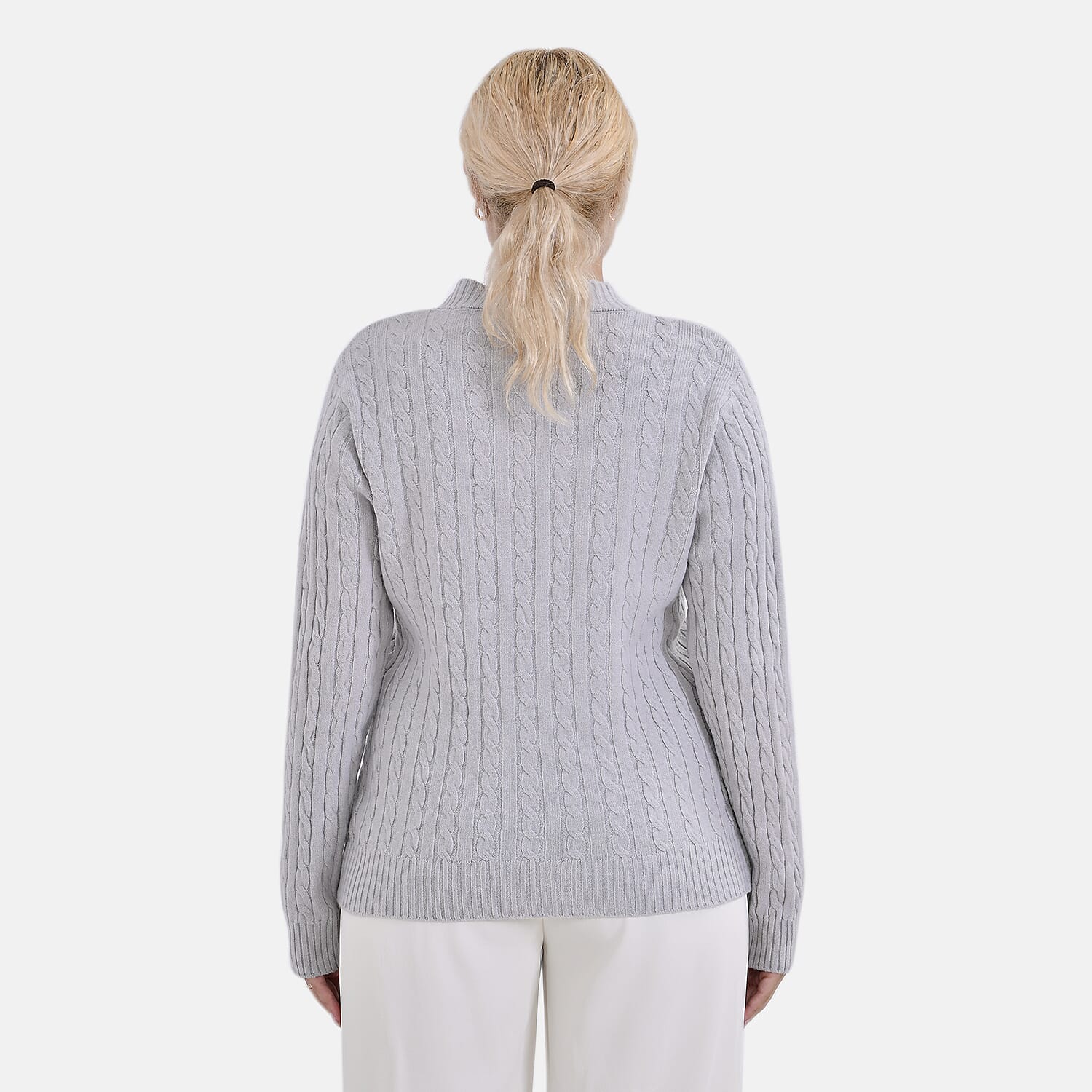 La Marey Cotton Blend Round Neck Jumper (Size S-M) - Grey
