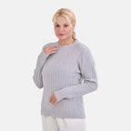 La Marey Cotton Blend Round Neck Jumper (Size S-M) - Grey