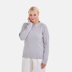 La Marey Cotton Blend Round Neck Jumper (Size S-M) - Grey