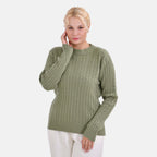 La Marey Cotton Blend Round Neck Jumper (Size L-XL) - Green