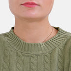 La Marey Cotton Blend Round Neck Jumper (Size L-XL) - Green