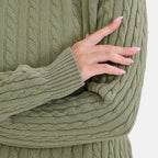 La Marey Cotton Blend Round Neck Jumper (Size L-XL) - Green