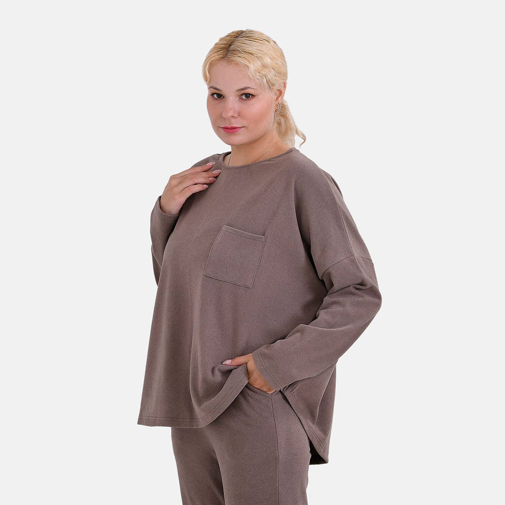 La Marey Soft Casual Top - Cappuccino