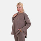 La Marey Soft Casual Top - Cappuccino