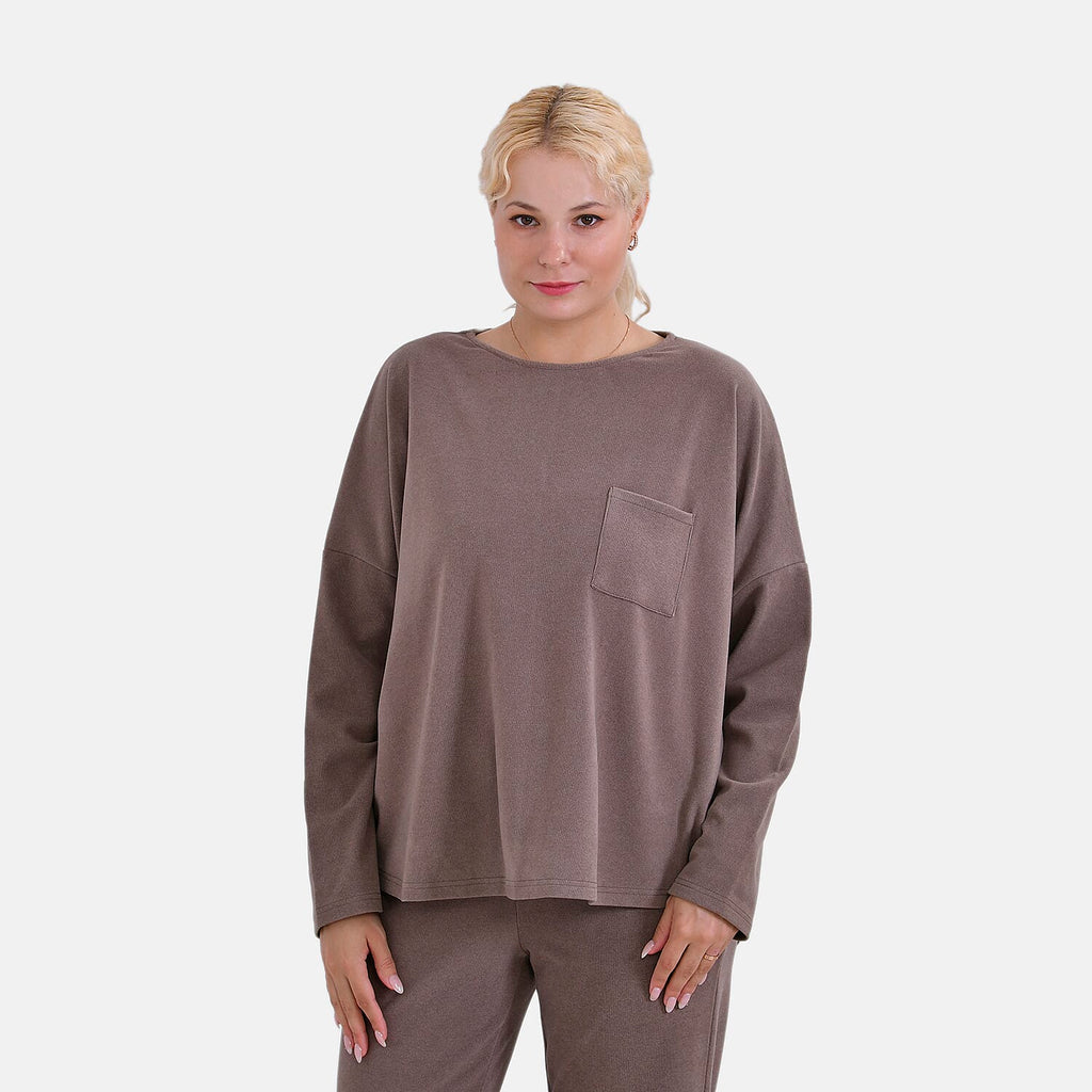 La Marey Soft Casual Top - Cappuccino
