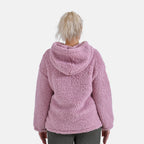 La Marey Plush Hoodie with Buttons (Size S) - Pink
