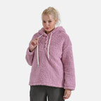 La Marey Plush Hoodie with Buttons (Size S) - Pink