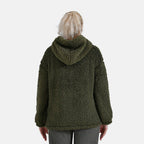 La Marey Plush Hoodie with Buttons (Size XL) - Green