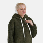 La Marey Plush Hoodie with Buttons (Size XL) - Green