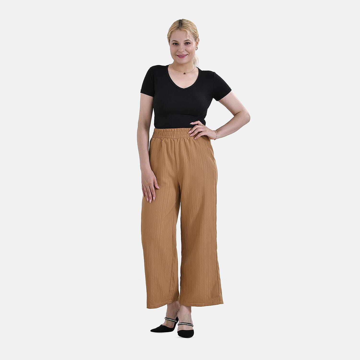 La Marey Swirl Jean and Pant-Trouser (Size L, 16 to 18) - Black & White & Black