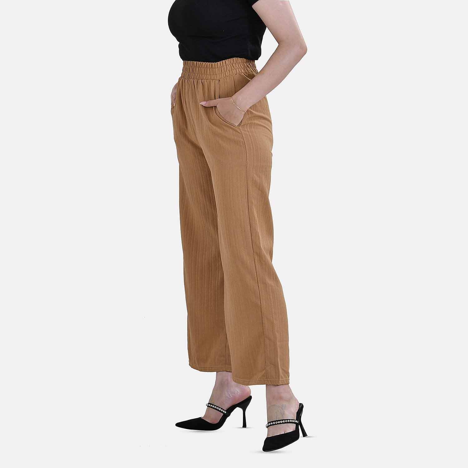 La Marey Swirl Jean and Pant-Trouser (Size L, 16 to 18) - Black & White & Black
