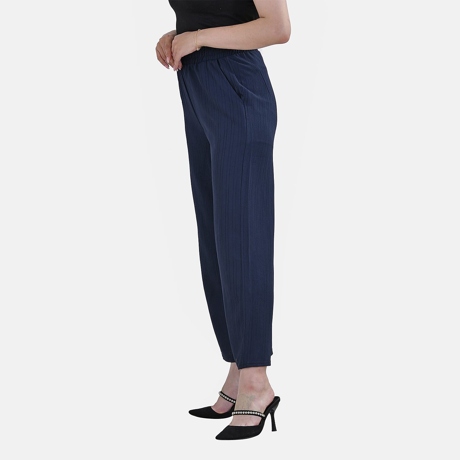 La Marey Swirl Jean and Pant-Trouser (Size L, 16 to 18) - Blue