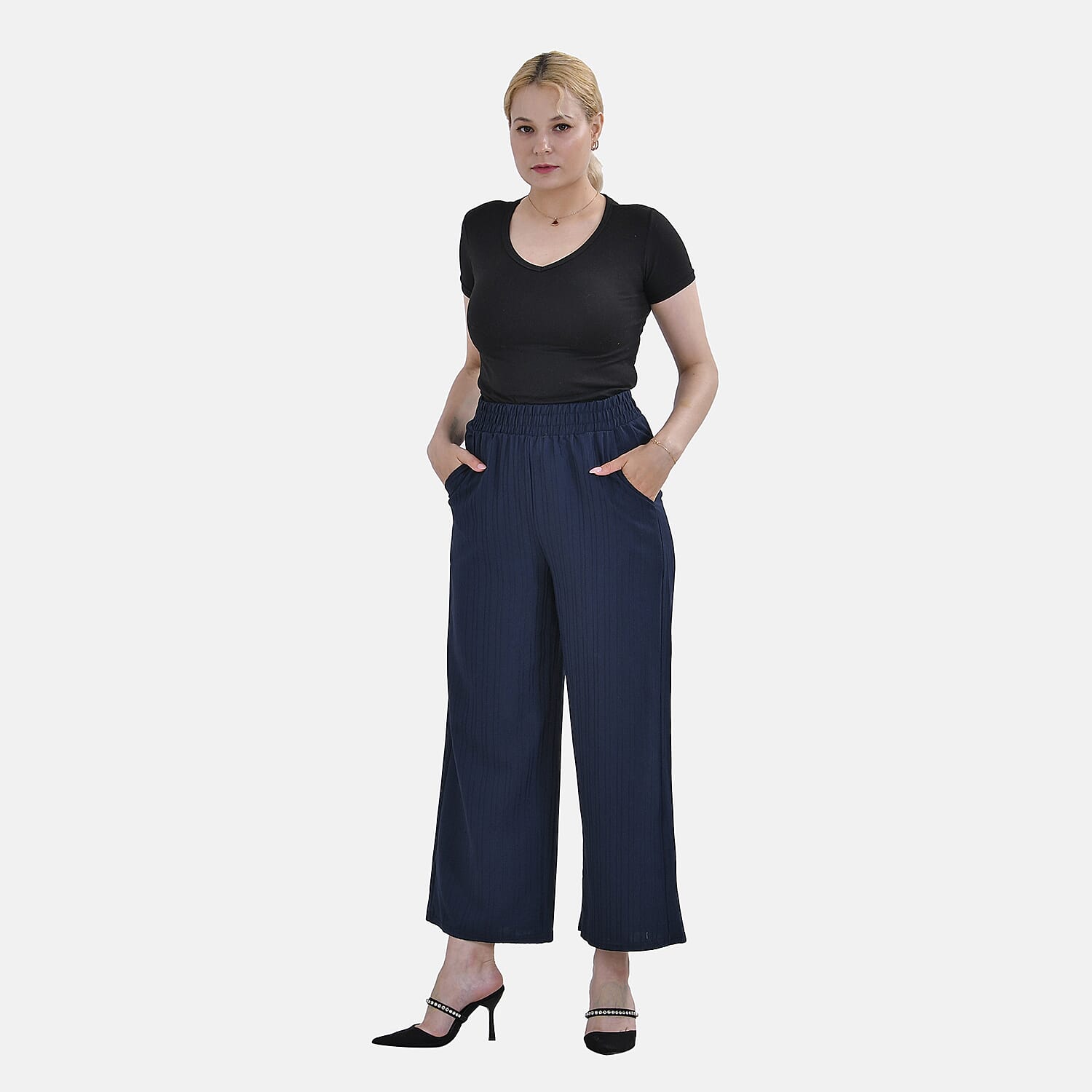 La Marey Swirl Jean and Pant-Trouser (Size XL, 20 to 22) - Blue