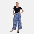 La Marey Polyester Swirl Jean and Pant-Trouser (Size L) - Blue