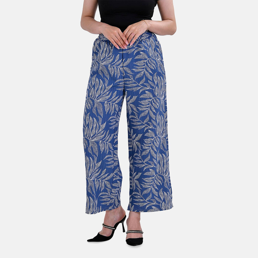 La Marey Polyester Swirl Jean and Pant-Trouser (Size L) - Blue
