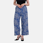 La Marey Polyester Swirl Jean and Pant-Trouser (Size L) - Blue