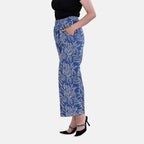 La Marey Polyester Swirl Jean and Pant-Trouser (Size L) - Blue