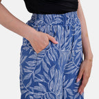 La Marey Polyester Swirl Jean and Pant-Trouser (Size XL) - Blue