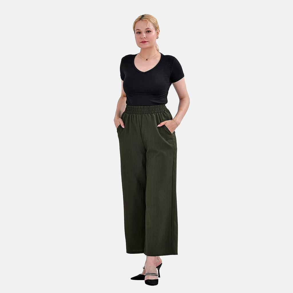 La Marey Swirl Jean and Pant-Trouser (Size L, 16 to 18) - Dark Green