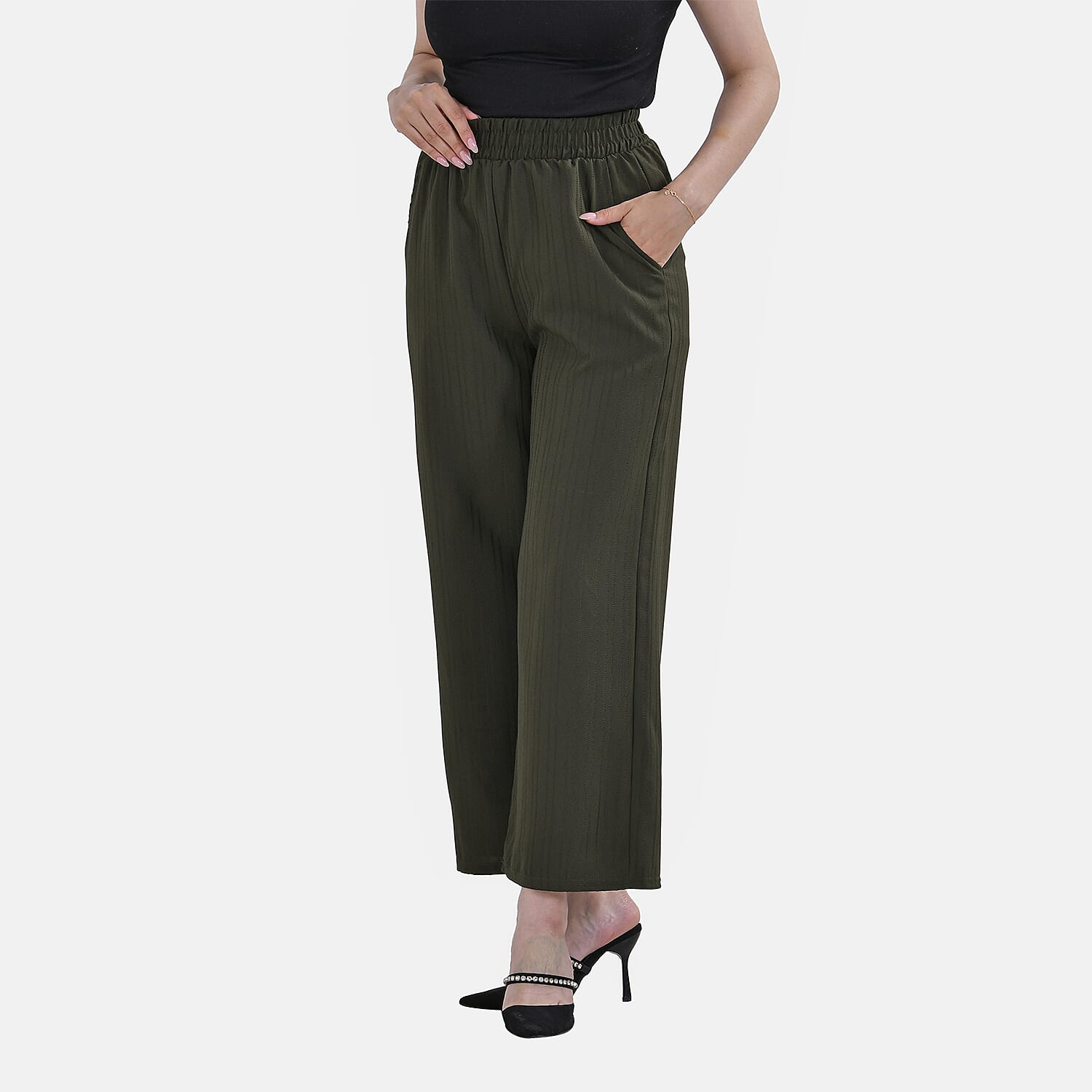 La Marey Swirl Jean and Pant-Trouser (Size L, 16 to 18) - Dark Green
