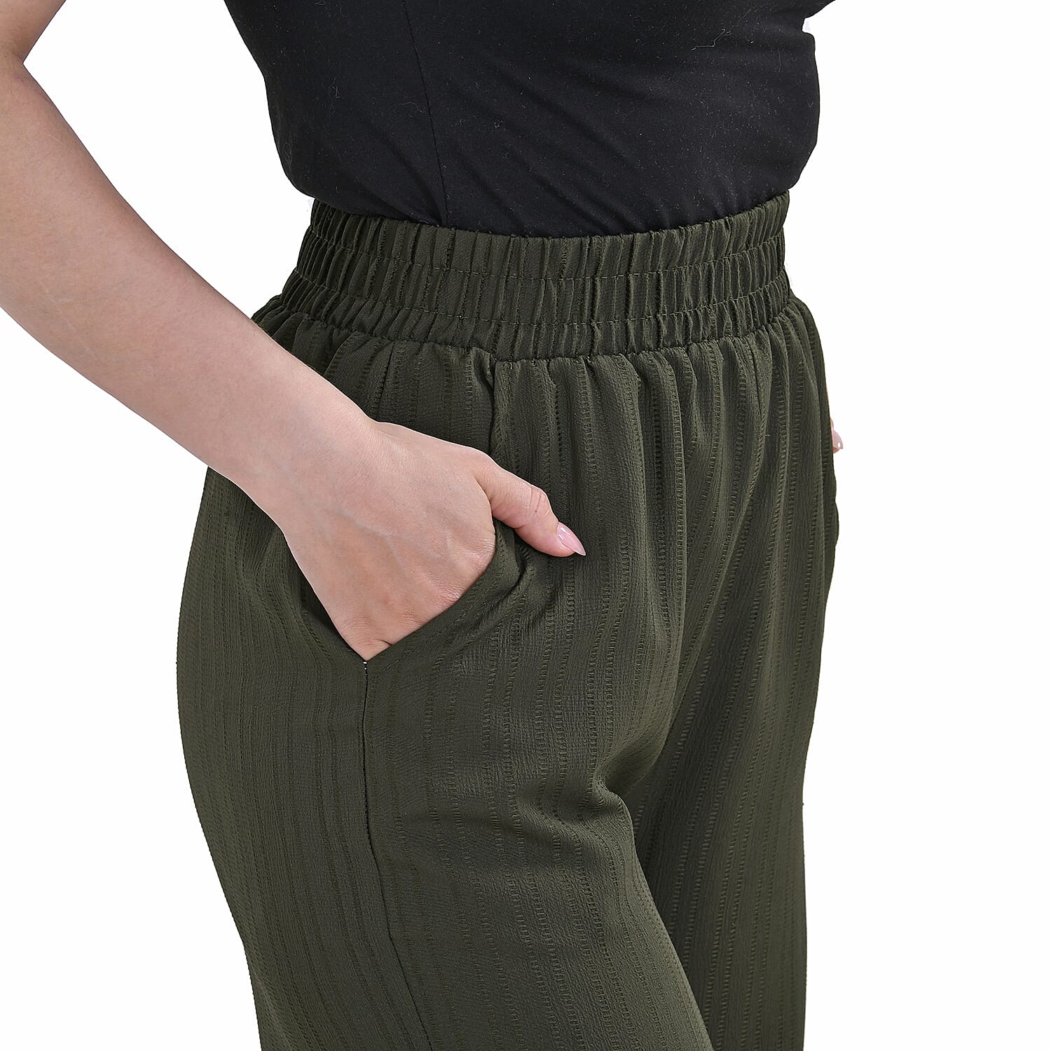 La Marey Swirl Jean and Pant-Trouser (Size L, 16 to 18) - Dark Green