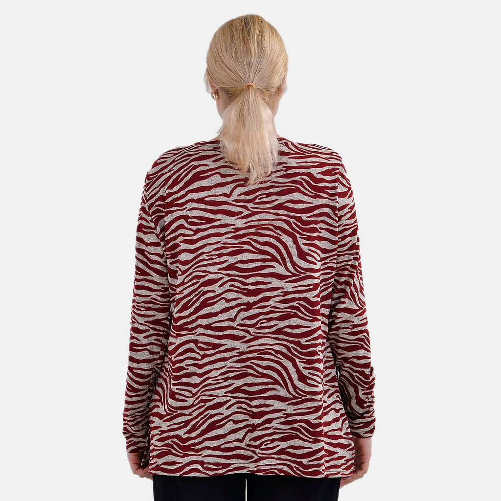 La Marey Printed Jersey Top (One Size) - Red