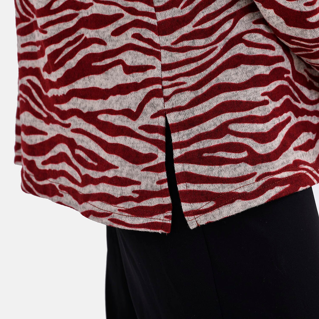 La Marey Printed Jersey Top (One Size) - Red