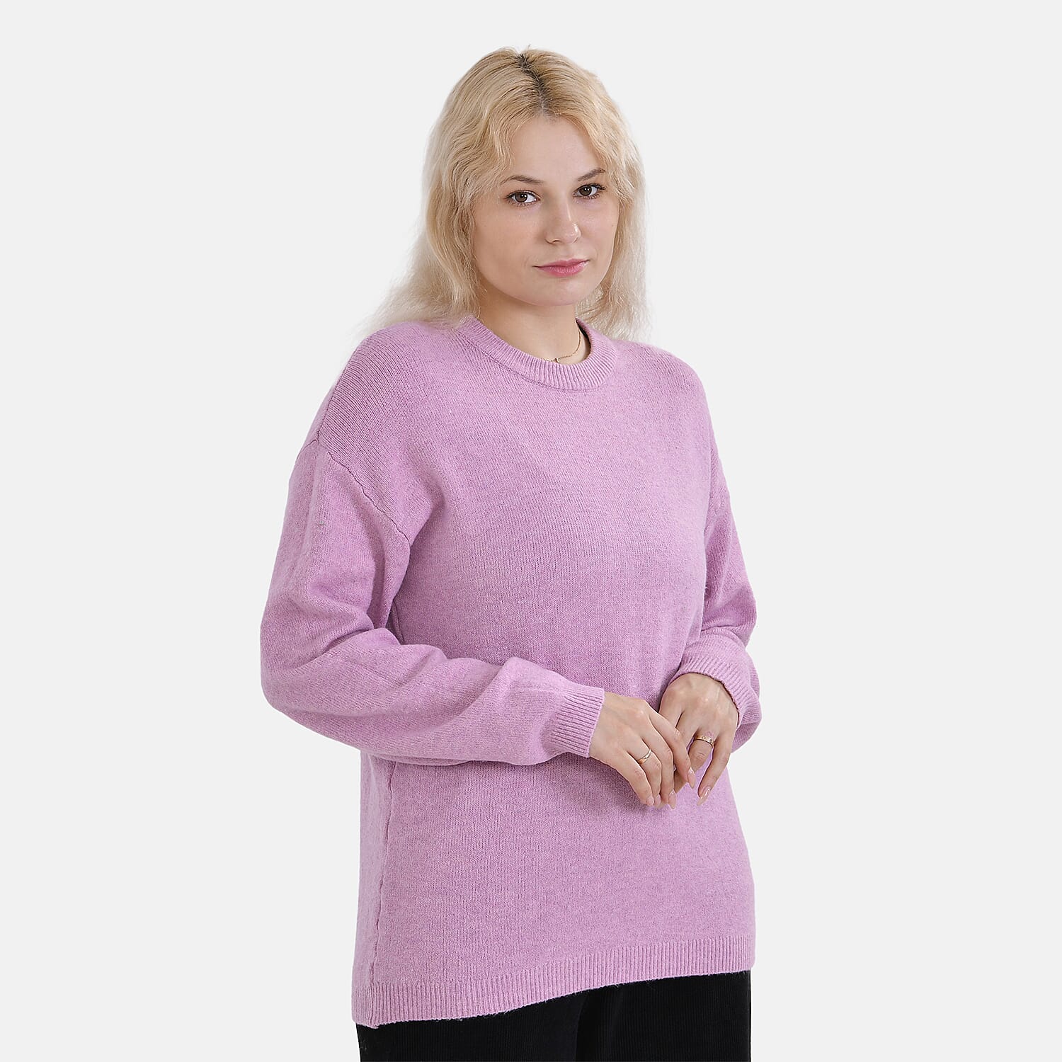 LA MAREY Round Neck Super Soft Jumper (Size S) - Purple