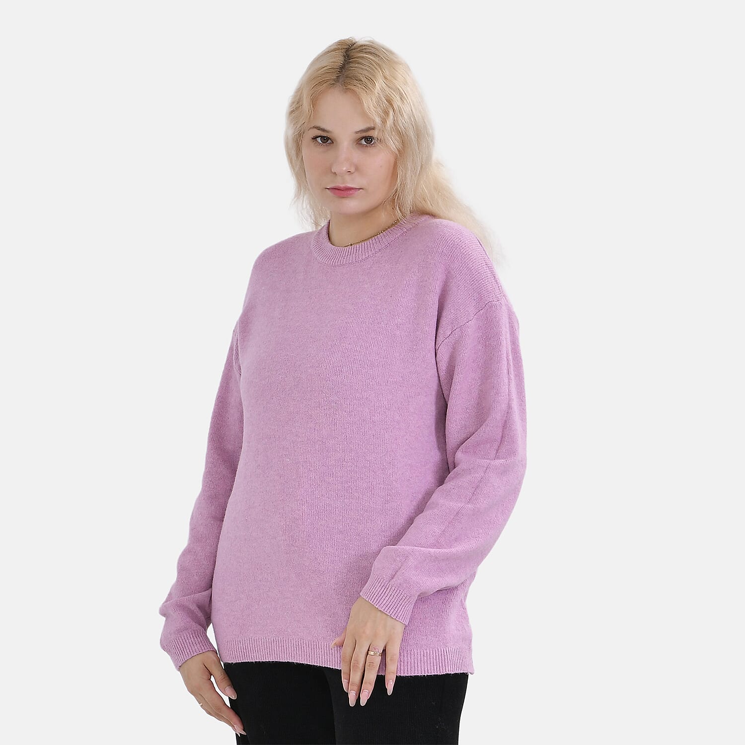 LA MAREY Round Neck Super Soft Jumper (Size S) - Purple