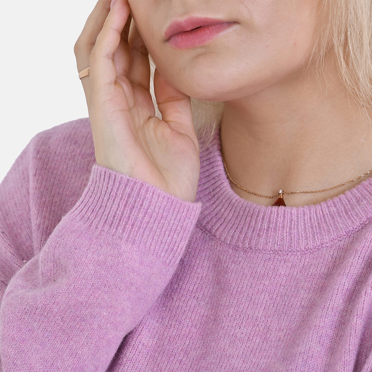 LA MAREY Round Neck Super Soft Jumper (Size S) - Purple