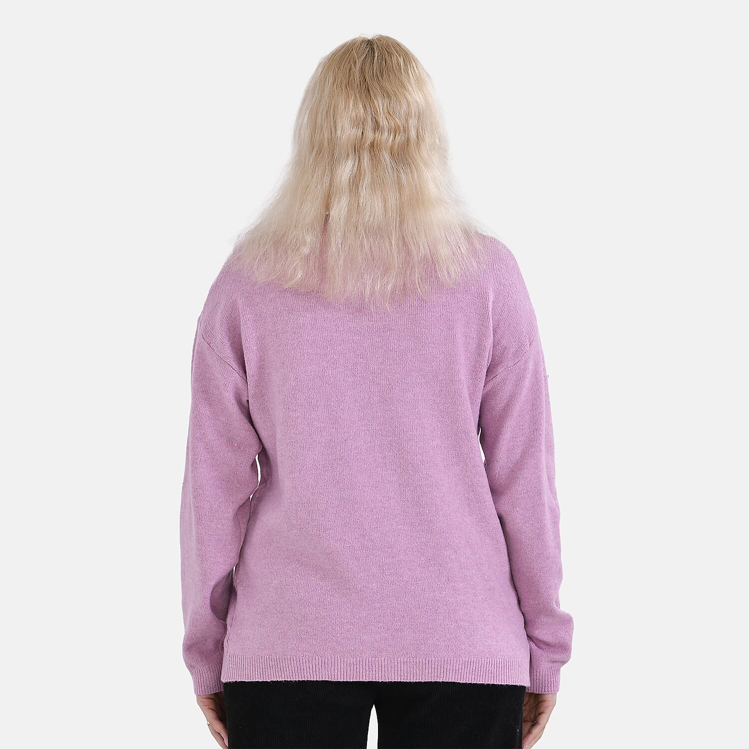 LA MAREY Round Neck Super Soft Jumper (Size M) - Purple