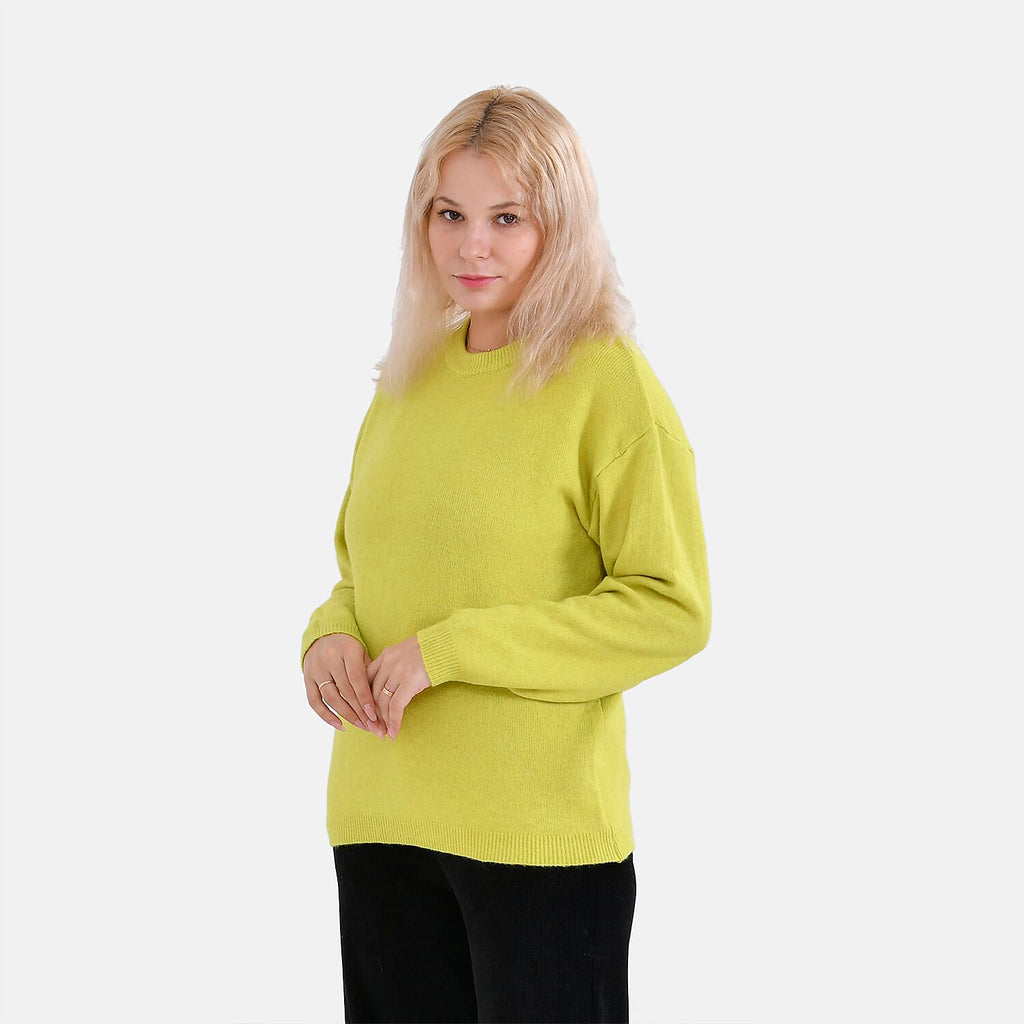 La Marey Round Neck Super Soft Jumper (Size L) - Chartreuse