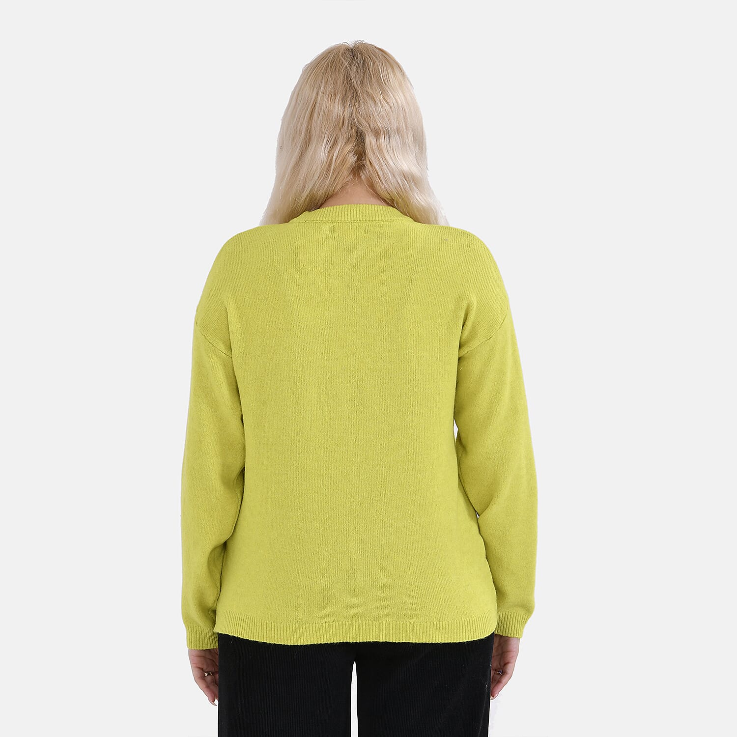 La Marey Round Neck Super Soft Jumper (Size L) - Chartreuse
