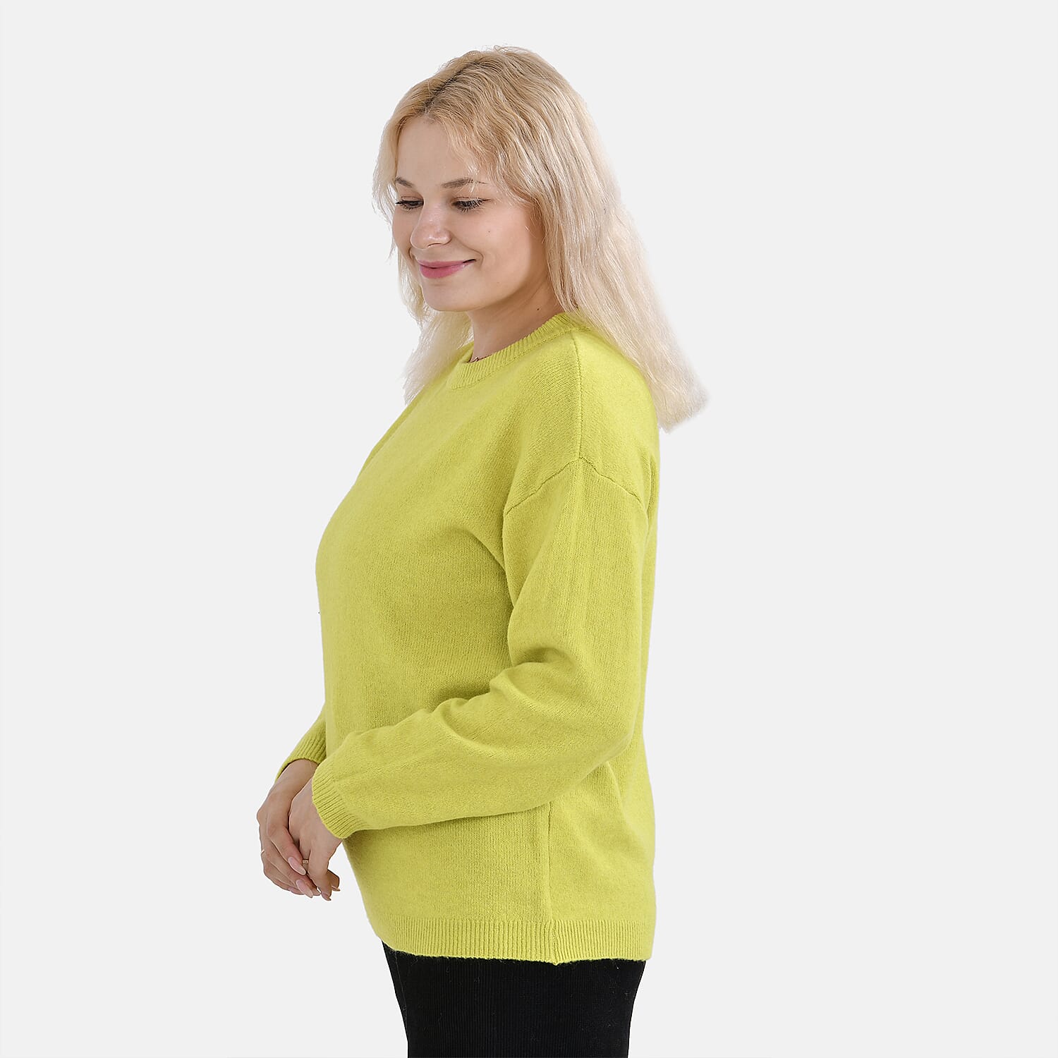 La Marey Round Neck Super Soft Jumper (Size L) - Chartreuse