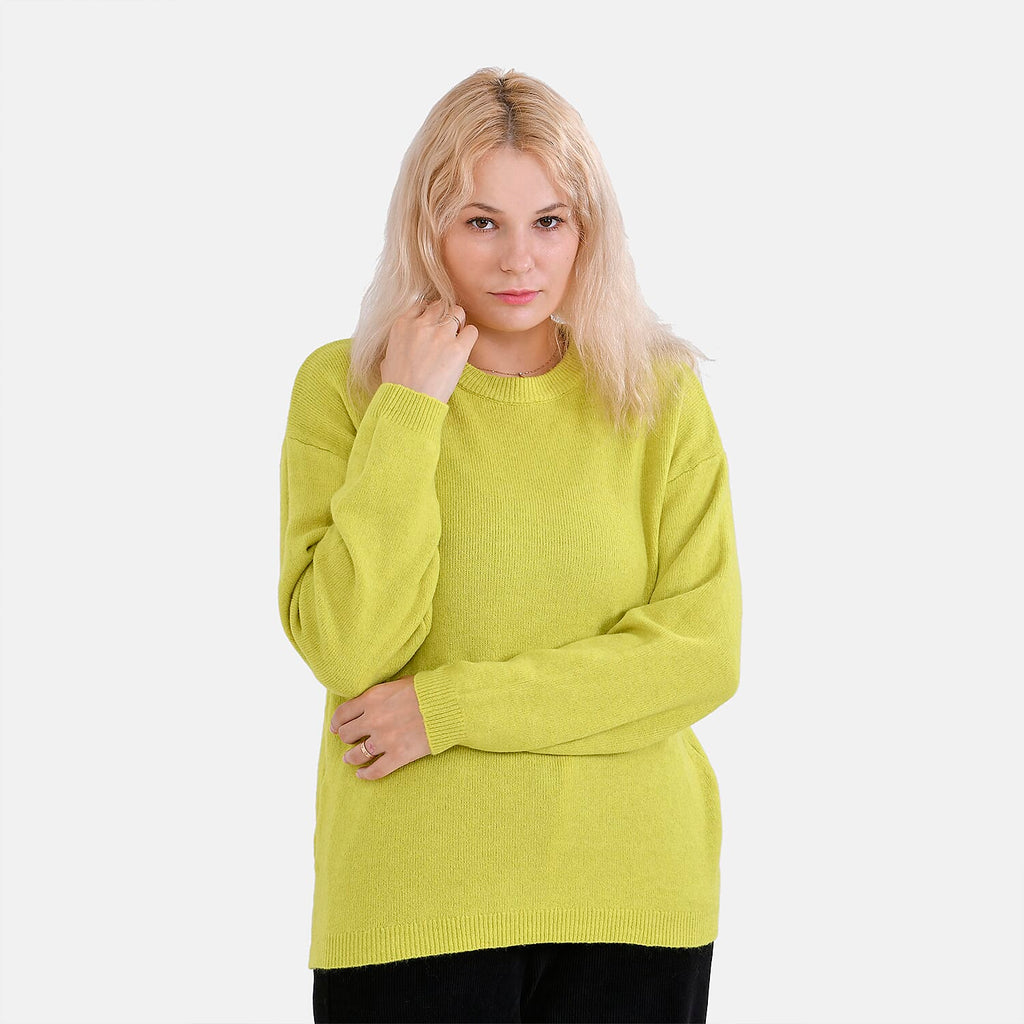 La Marey Round Neck Super Soft Jumper (Size L) - Chartreuse