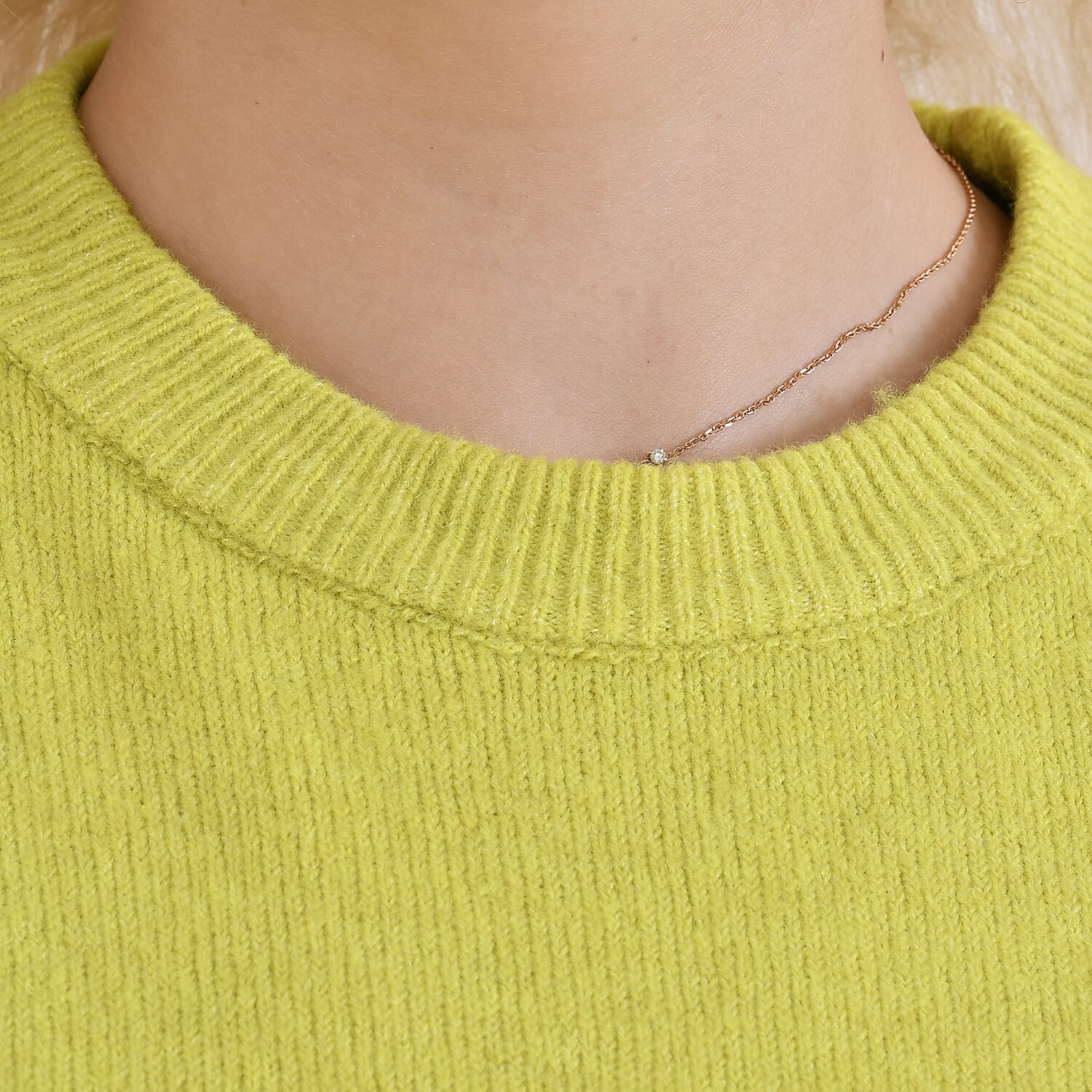 La Marey Round Neck Super Soft Jumper (Size L) - Chartreuse