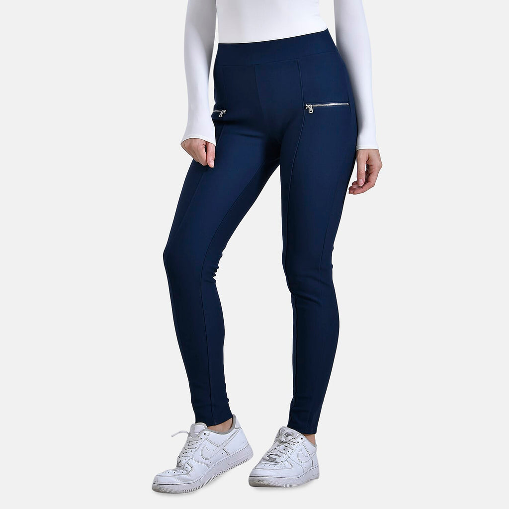 La Marey Zip Detail Ponte Trousers (Size S) - Blue