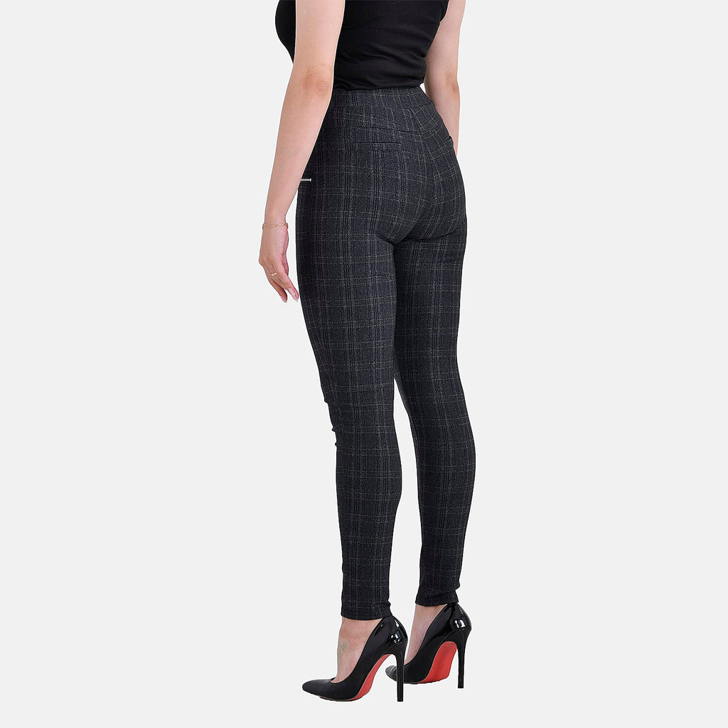 La Marey Pantone Trousers with Zipper (Size XL) - Black Plaid