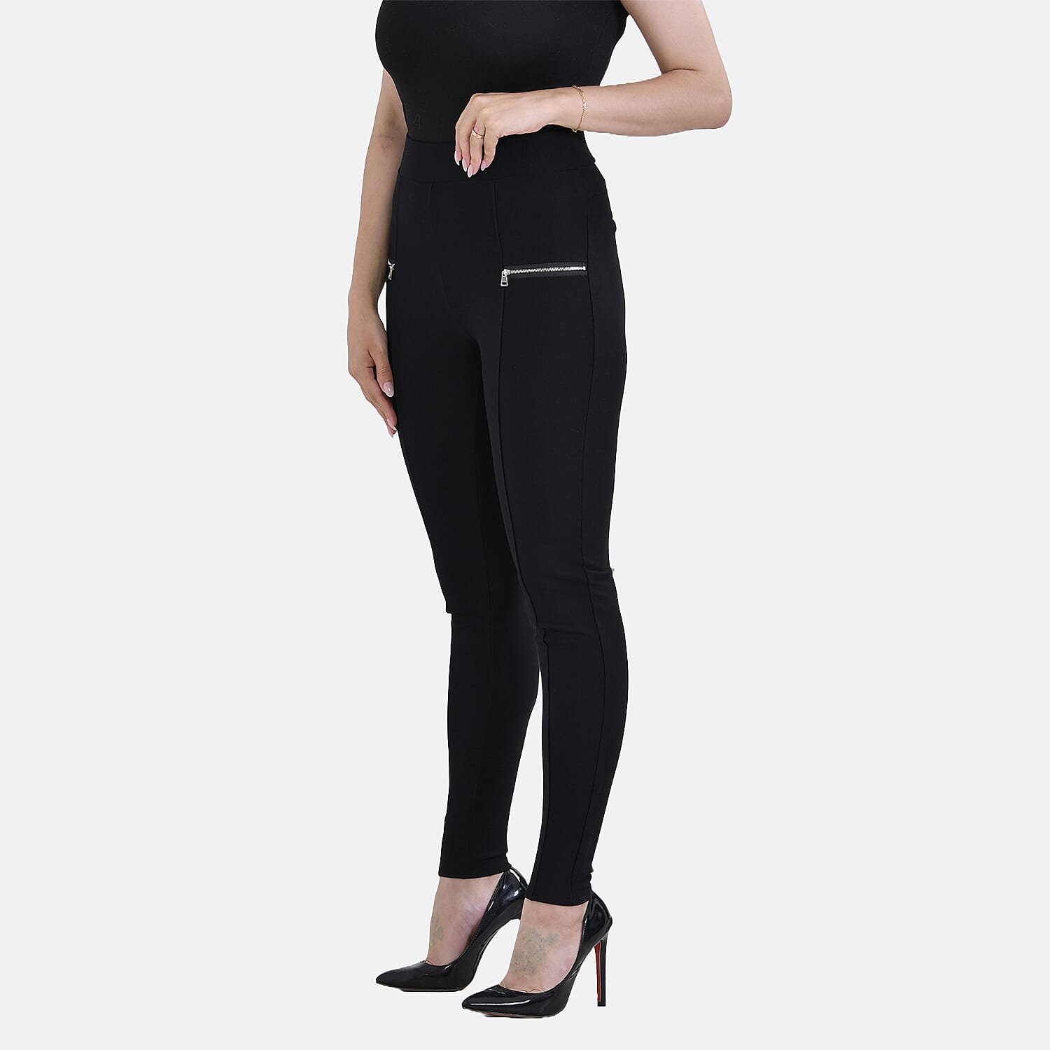 La Marey Pantone Trousers with Zipper (Size L) - Black