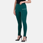 La Marey Ponte Trouser with Zipper (Size 12 to 14) - Green