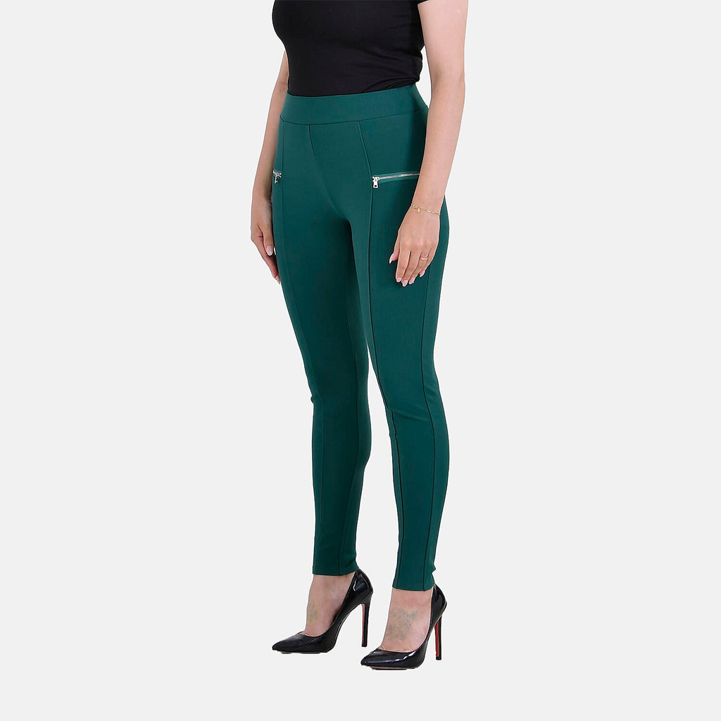 La Marey Pantone Trousers with Zipper (Size L) - Green