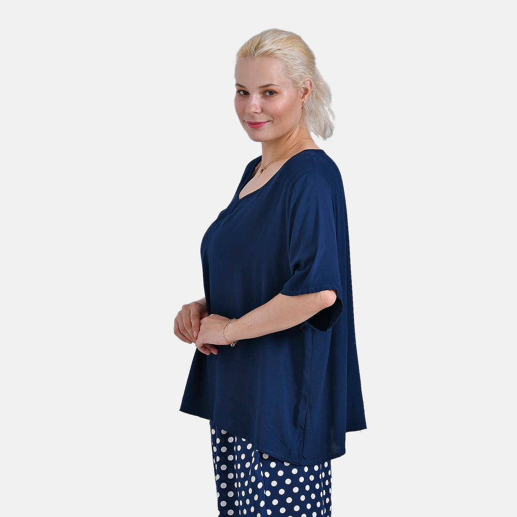 La Marey Relaxed Fit Polka Dot Loungewear Co-ords Set (Size 20 to 22) - Navy
