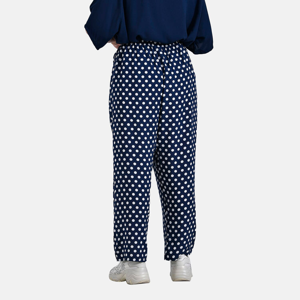 La Marey Relaxed Fit Polka Dot Loungewear Co-ords Set (Size 20 to 22) - Navy